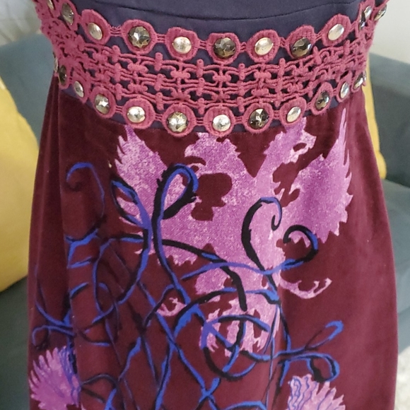 Free People Velvet/cotton BOHO dress - Picture 3 of 13